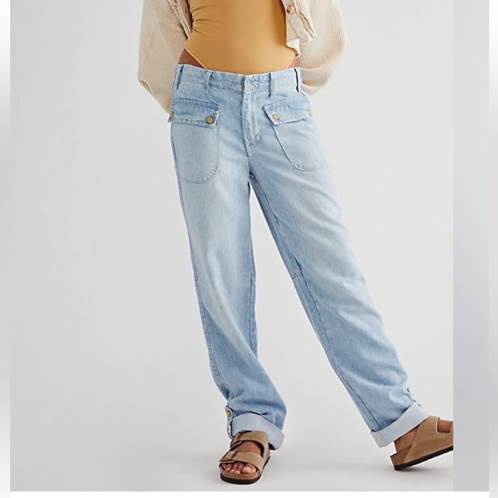 We The Free Rory Slim Straight Jeans Button Down size 25 Free People